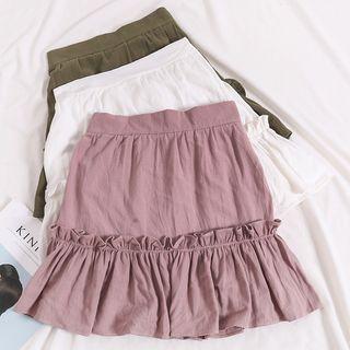 Ruffled-trim A-line Skirt