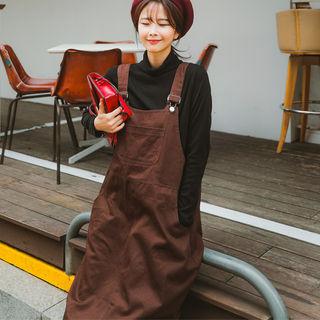 Cotton Boxy Midi Overall Dress