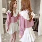 Long-sleeve Double-breasted Ruffled Blouse