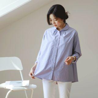 Raglan-sleeve A-line Shirt
