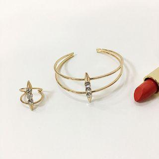 Rhinestone Ring / Rhinestone Layered Bangle