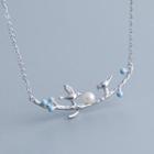 925 Sterling Silver Faux Pearl Branches Pendant Necklace S925 Sterling Silver - Silver - One Size
