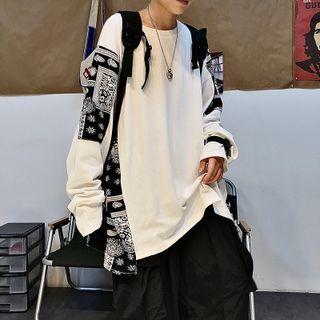 Long-sleeve Paisley Panel T-shirt