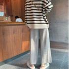 Striped Loose-fit Sweater / Cable-knit Knit Pants