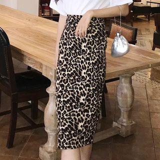 Animal Print A-line Midi Skirt As Shown In Figure - One Size