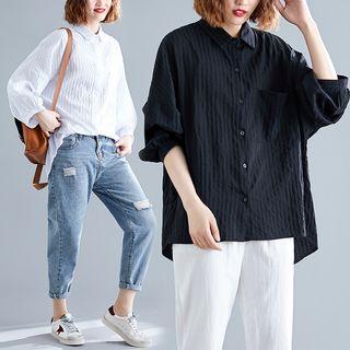 Long-sleeve Ruched Shirt