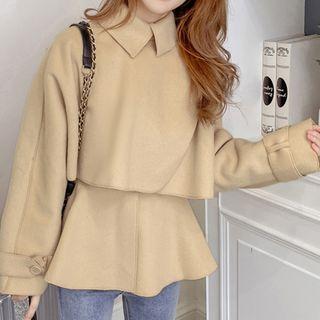Set: Button Vest + Cape Jacket