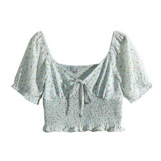 Floral V-neck Crop Top