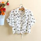 Star Chiffon Crop Shirt