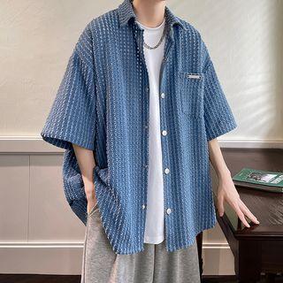 Elbow Sleeve Eyelet Pocket Shirt