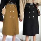 Double Breasted Midi Skirt