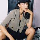 Double-breasted Cropped Light Blazer