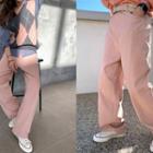 High-waist Wide-leg Colored Pants