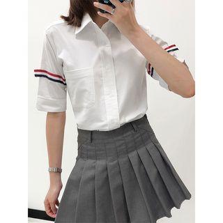 Tie-accent Loose-fit Shirt