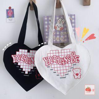 Lettering Heart Tote Bag