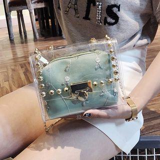 Lace Transparent Mini Shoulder Bag With Pouch