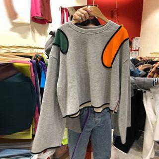 Color Block Flared-sleeve T-shirt