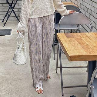 Waistband Crystal-pleat Pants