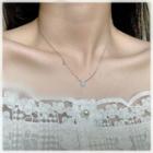Rhinestone Necklace 2125 - Silver - One Size