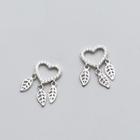 S925 Sterling Silver Heart Earrings As Shown In Figure - One Size