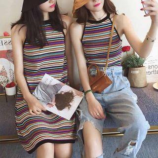 Striped Halter Tank Top / Striped Halter Dress