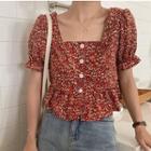 Short-sleeve Perforated Top / Short-sleeve Floral Top