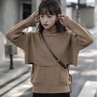 Set: Cropped Turtleneck Sweater + Sweater Vest
