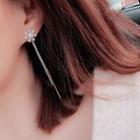 Rhinestone Floral String Earrings