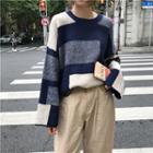 Color-block Sweater As Shown In Figure - One Size