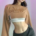 Set: Lettering Crop Sweatshirt + Bandeau