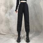 High-waist Gathered Cuff Cargo Pants
