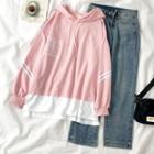 Two-tone Lettering Hoodie / Straight-cut Jeans