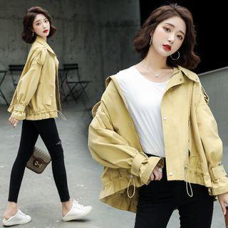 Bungee Cord Buttoned Jacket