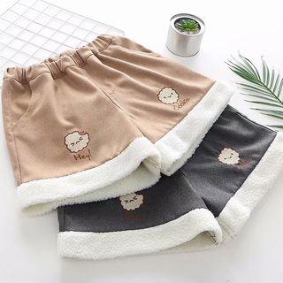 Cookie Print Fleece-hem Shorts