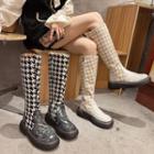 Houndstooth Tall Boots