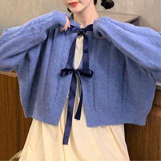 Cardigan / Long-sleeve Midi A-line Dress