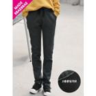 Drawstring-waist Fleece-lined Tapered Pants