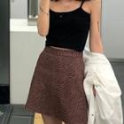 High-waist Pattern A-line Skirt