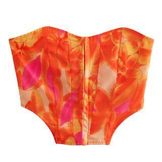Floral Tie-dye Corset Top / Mini A-line Skirt / Set