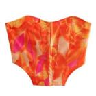Floral Tie-dye Corset Top / Mini A-line Skirt / Set