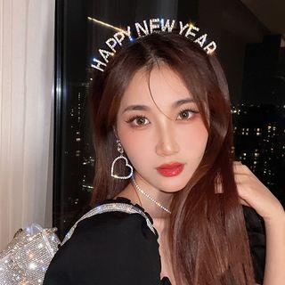 Lettering Rhinestone Metal Headband