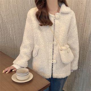Set: Fleece Buttoned Jacket + Crossbody Bag