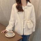Set: Fleece Buttoned Jacket + Crossbody Bag