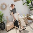 Fray-hem Wide-leg Pants With Sash