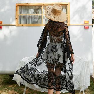 Lace Beach Cover-up Black - One Size