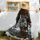 Lace Beach Cover-up Black - One Size
