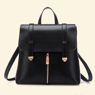 Faux Leather Convertible Backpack