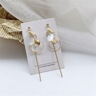 Shell Disc Alloy Dangle Earring