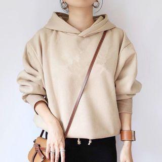 Plain Hoodie Almond - M