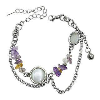 Faux Cat Eye Stone Faux Crystal Alloy Bracelet